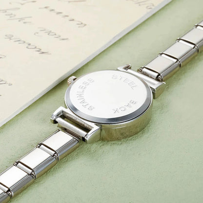 Signature Classic Round Watch with Crisp Numerals — Italian Charm Watch Bracelet