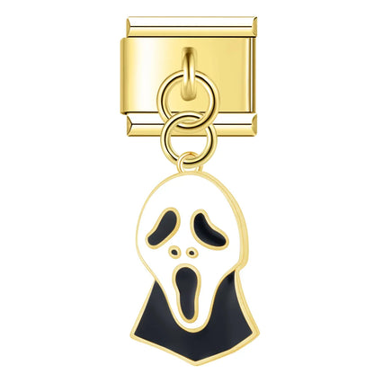 Golden Glaze Halloween Pumpkin & Cross Charms