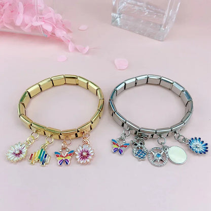 The Vibrant Enamel Daisy & Whimsical Motif Dangle Charm
