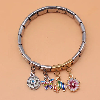 The Vibrant Enamel Daisy & Whimsical Motif Dangle Charm