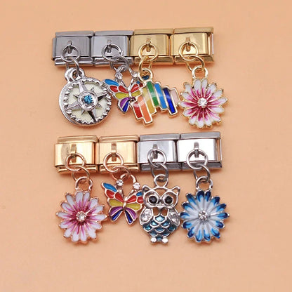 The Vibrant Enamel Daisy & Whimsical Motif Dangle Charm