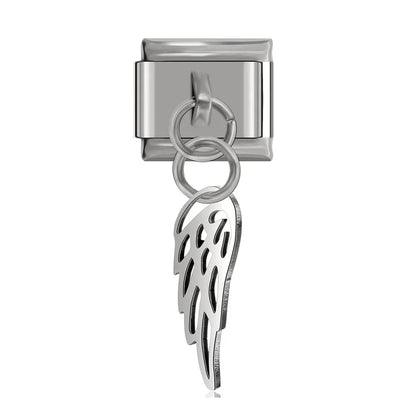 Elephant, Wing, Cat, Heart & Claw Silhouette Dangle Italian Charms — Silver Silhouette Dangle Links