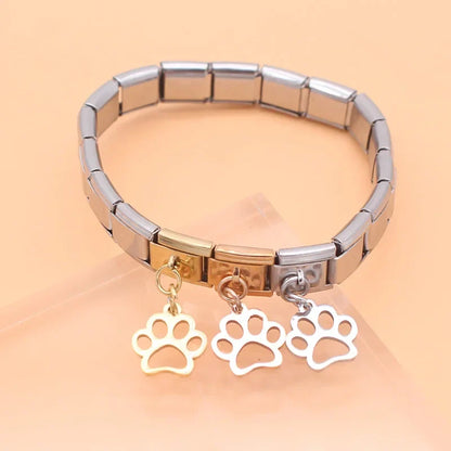 Elephant, Wing, Cat, Heart & Claw Silhouette Dangle Italian Charms — Silver Silhouette Dangle Links