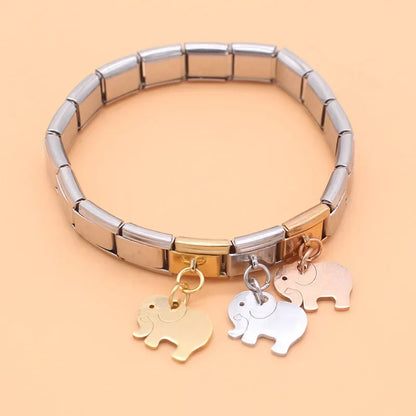 Elephant, Wing, Cat, Heart & Claw Silhouette Dangle Italian Charms — Silver Silhouette Dangle Links