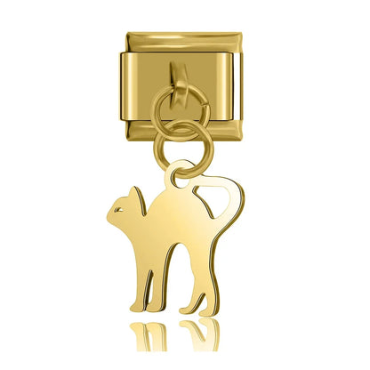 Elephant, Wing, Cat, Heart & Claw Silhouette Dangle Italian Charms — Silver Silhouette Dangle Links