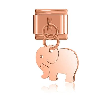 Elephant, Wing, Cat, Heart & Claw Silhouette Dangle Italian Charms — Silver Silhouette Dangle Links