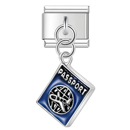 The Girl, Mask, Eye & Passport Dangle Charm