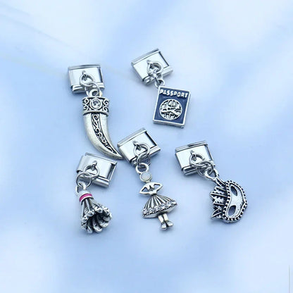 The Girl, Mask, Eye & Passport Dangle Charm