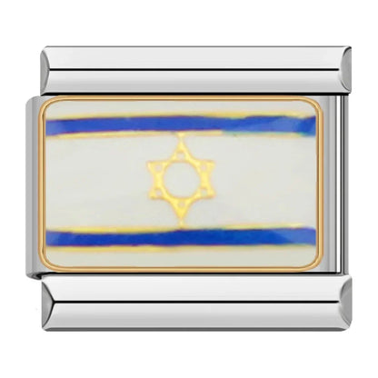 National Flags of the World Italian Charms — Country Flag Enamel Bracelet Links