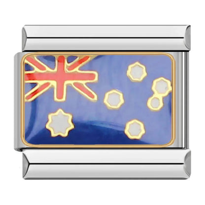 National Flags of the World Italian Charms — Country Flag Enamel Bracelet Links