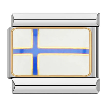 National Flags of the World Italian Charms — Country Flag Enamel Bracelet Links