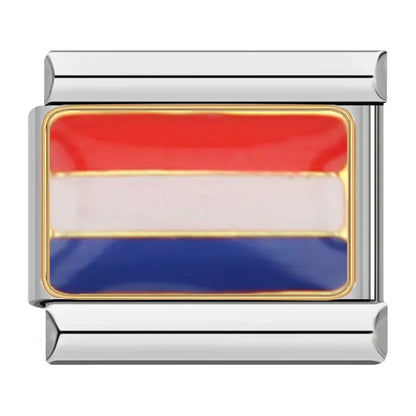 National Flags of the World Italian Charms — Country Flag Enamel Bracelet Links