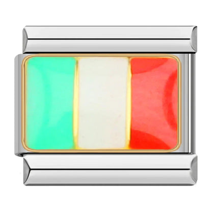 National Flags of the World Italian Charms — Country Flag Enamel Bracelet Links