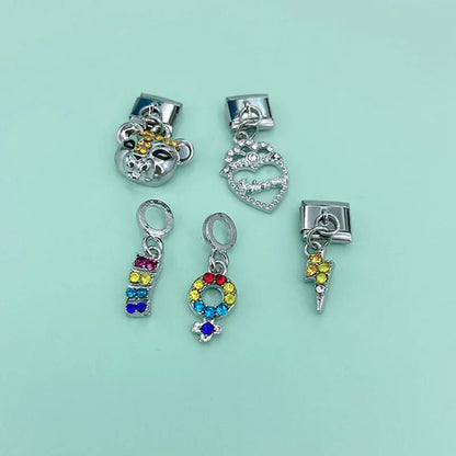 Enamel Elephant & Good Luck Dangle Charm for Charm Bracelets
