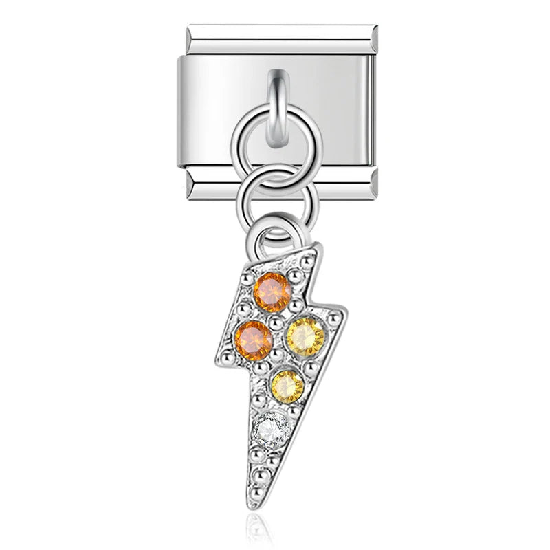 Moon Flower Lightning Heart Rhinestone charms