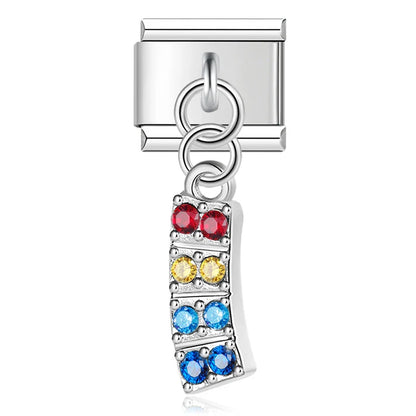 Enamel Elephant & Good Luck Dangle Charm for Charm Bracelets