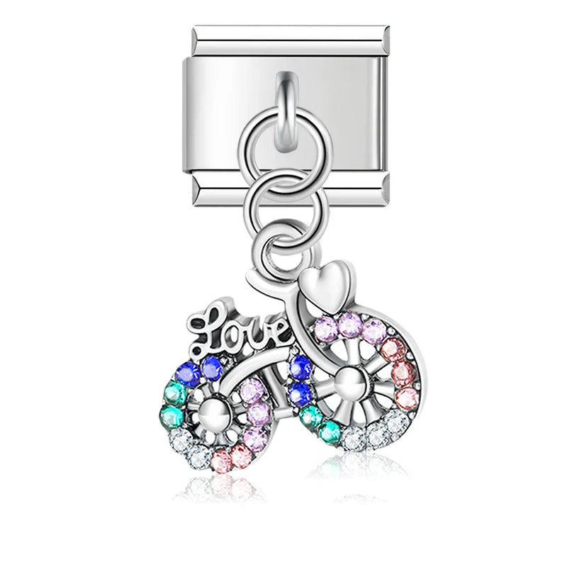 Moon Flower Lightning Heart Rhinestone charms