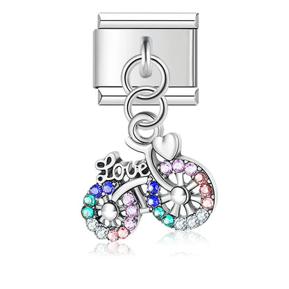 Enamel Elephant & Good Luck Dangle Charm for Charm Bracelets