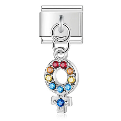 Enamel Elephant & Good Luck Dangle Charm for Charm Bracelets