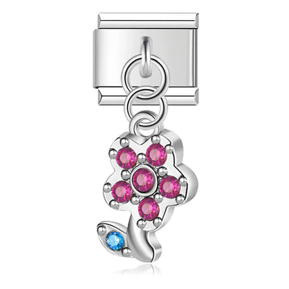 Enamel Elephant & Good Luck Dangle Charm for Charm Bracelets