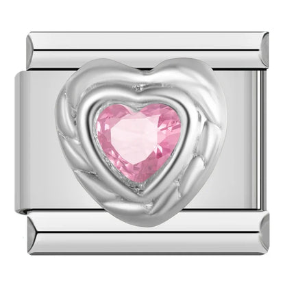 Romantic Heart & Love Italian Charms — Crystal, Engraved, Gold, Silver & Rose Gold Links