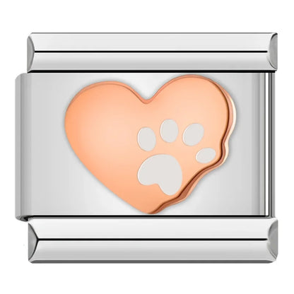 Romantic Heart & Love Italian Charms — Crystal, Engraved, Gold, Silver & Rose Gold Links