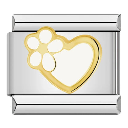 Romantic Heart & Love Italian Charms — Crystal, Engraved, Gold, Silver & Rose Gold Links