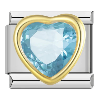 Romantic Heart & Love Italian Charms — Crystal, Engraved, Gold, Silver & Rose Gold Links