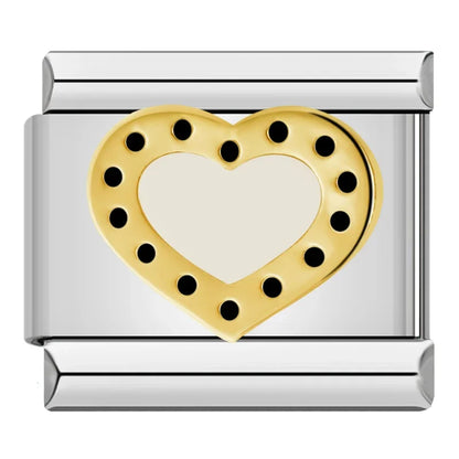 Romantic Heart & Love Italian Charms — Crystal, Engraved, Gold, Silver & Rose Gold Links