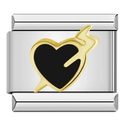 Romantic Heart & Love Italian Charms — Crystal, Engraved, Gold, Silver & Rose Gold Links