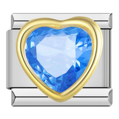 Romantic Heart & Love Italian Charms — Crystal, Engraved, Gold, Silver & Rose Gold Links