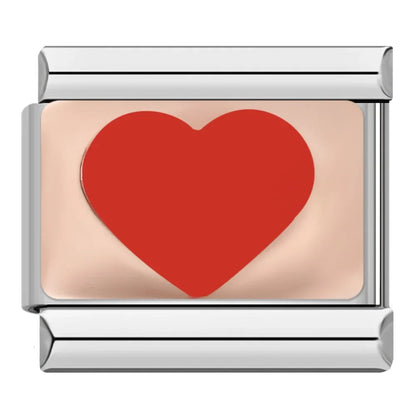 Romantic Heart & Love Italian Charms — Crystal, Engraved, Gold, Silver & Rose Gold Links