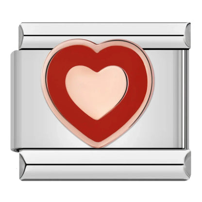 Romantic Heart & Love Italian Charms — Crystal, Engraved, Gold, Silver & Rose Gold Links