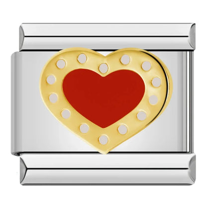 Romantic Heart & Love Italian Charms — Crystal, Engraved, Gold, Silver & Rose Gold Links