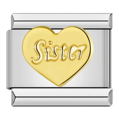 Romantic Heart & Love Italian Charms — Crystal, Engraved, Gold, Silver & Rose Gold Links