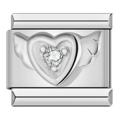 Romantic Heart & Love Italian Charms — Crystal, Engraved, Gold, Silver & Rose Gold Links