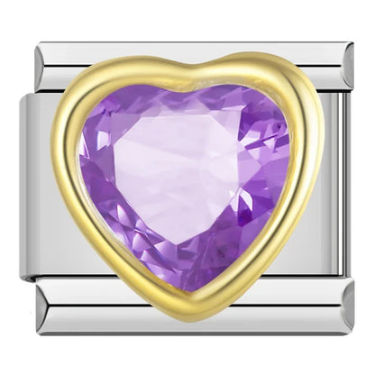 Romantic Heart & Love Italian Charms — Crystal, Engraved, Gold, Silver & Rose Gold Links
