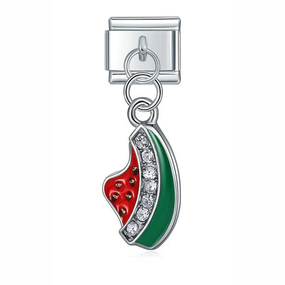 Star, Watermelon, Butterfly, Crown & Flower Dangle Italian Charms — Fun Summer Dangle Links
