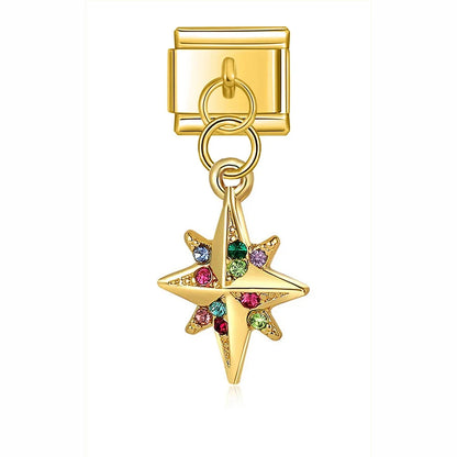 Star, Watermelon, Butterfly, Crown & Flower Dangle Italian Charms — Fun Summer Dangle Links
