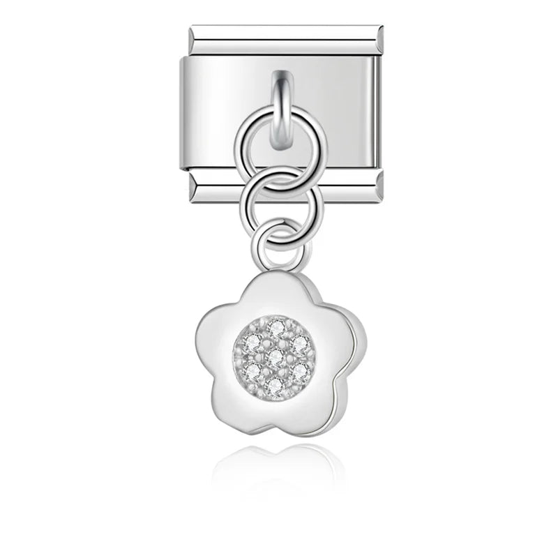 Elegant crystal charms silver&gold
