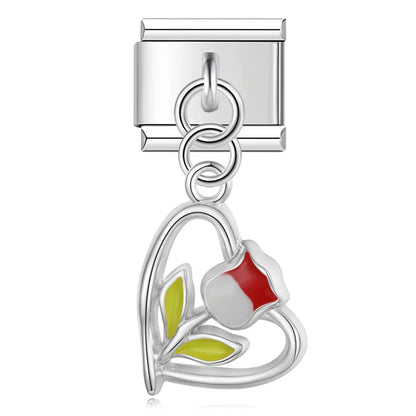 Enamel Vintage Telephone Dangle Charm