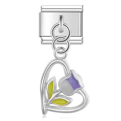Enamel Vintage Telephone Dangle Charm