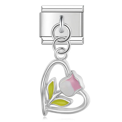 Enamel Vintage Telephone Dangle Charm