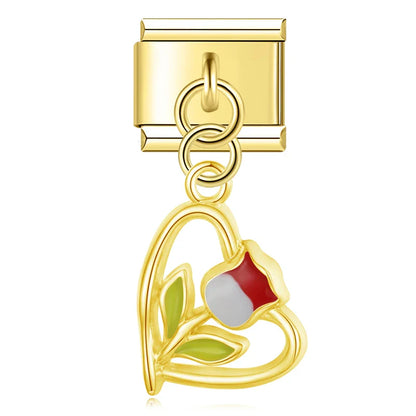 Enamel Vintage Telephone Dangle Charm