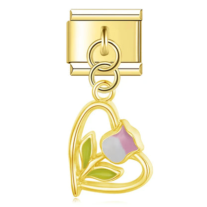 Enamel Vintage Telephone Dangle Charm