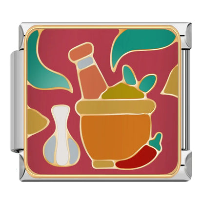 Cozy Cooking & Kitchen Italian Charms — Birthday Cake, Teapot, Teddy Bear, Pumpkin & Clown Links