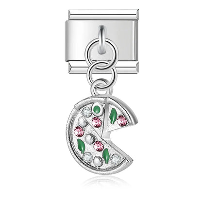 The Birds, Flower, Pizza, Cactus & Headset Dangle Charm in Silver