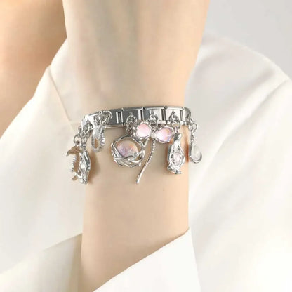 The Celestial Orb & Luminous Butterfly Dangle Charm in Silver & Gold