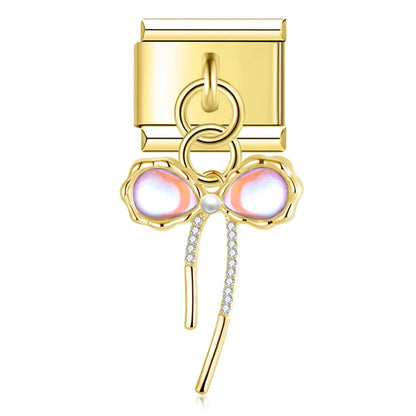 The Celestial Orb & Luminous Butterfly Dangle Charm in Silver & Gold