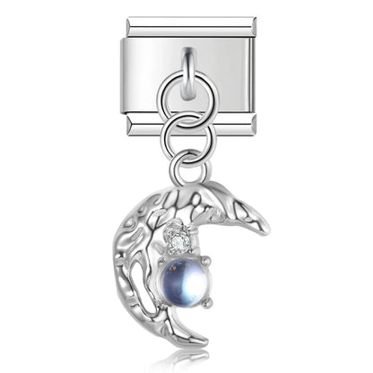 The Celestial Orb & Luminous Butterfly Dangle Charm in Silver & Gold